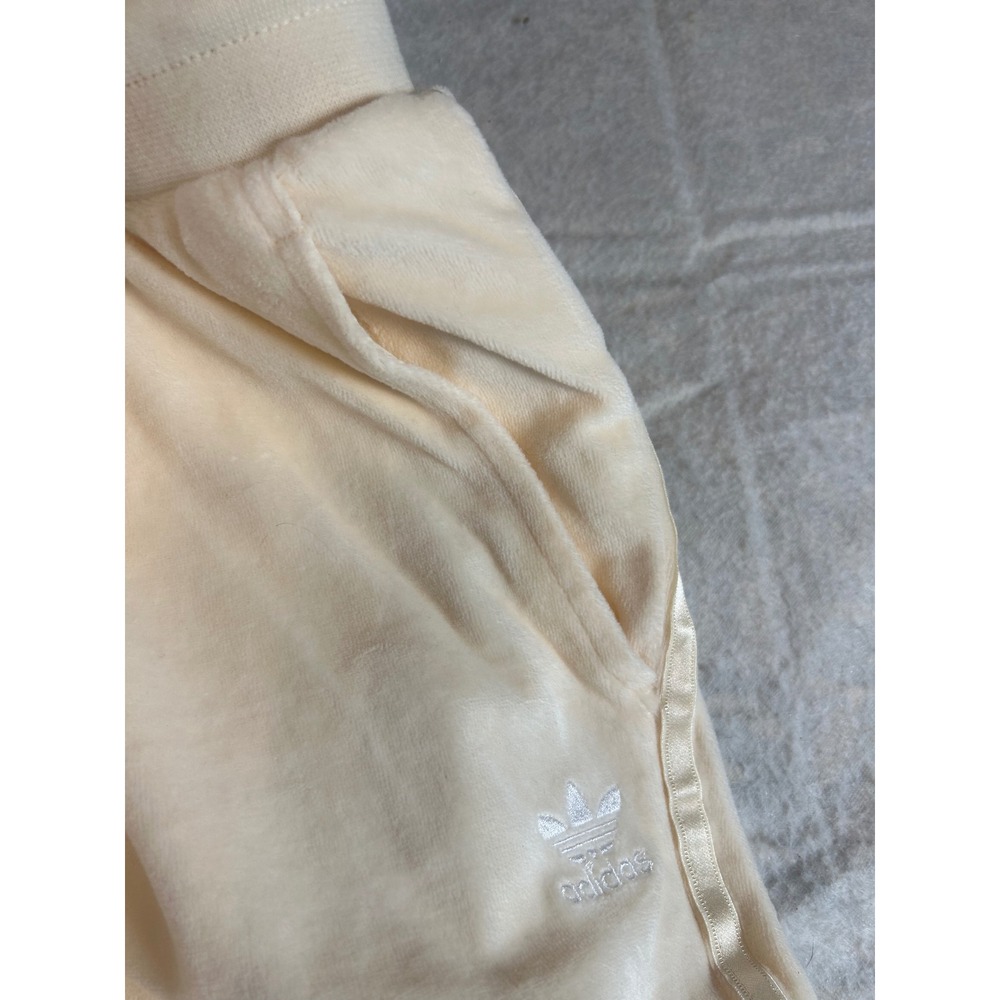 Adidas Originals Women Slim Jogger Pants Wonder White Velour‎ Size XL New w/tags - Picture 4 of 7